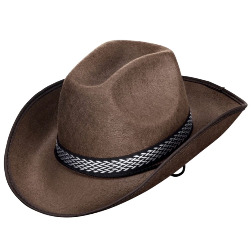 Adult Cowboy Hat Brown Wild West Fancy Dress Rodeo Sheriff Unisex Hat.